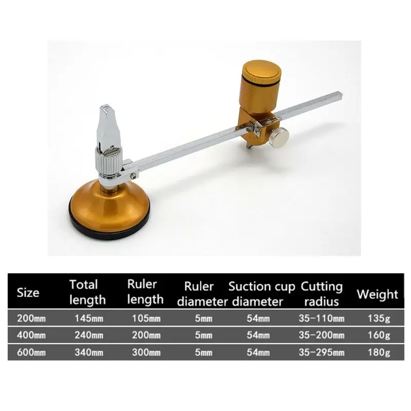 

1pc Professional Compass Glass Cutter High-precision Compasses Cutting Suction Cup