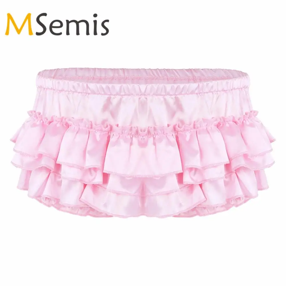 Мужские трусики для трансвеститов женское белье мягкие блестящие атласные