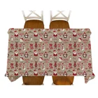 Рождественская Декоративная скатерть, мультяшная скатерть для стола в виде Санты, снеговика, искусственного лося, квадратная прямоугольная скатерть для обеденного стола, для декора