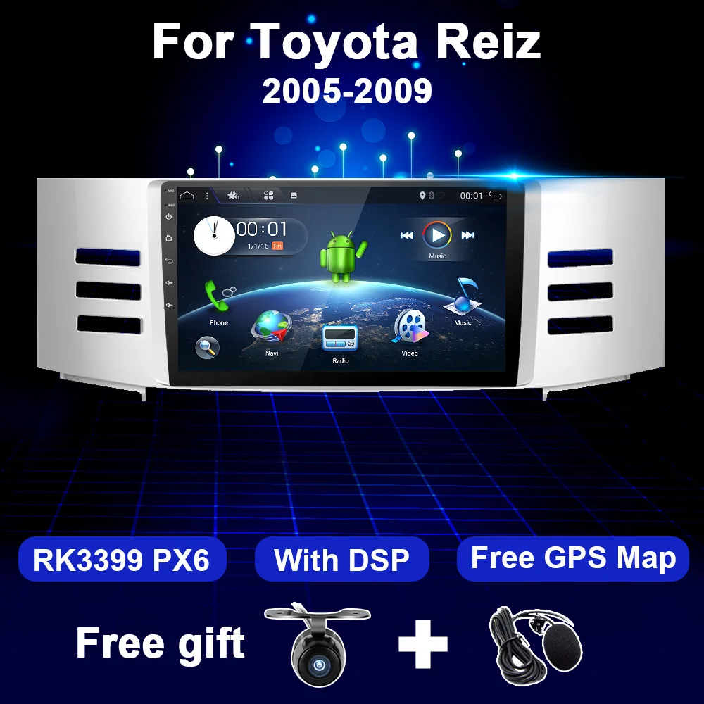 

2 Din Car Radio For Toyota Reiz 2005-2009 Android Multimedia Video Audio Player In dash 4G+64G HD Screen GPS Navigation NO DVD