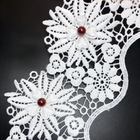 10yard 10cm new popular water soluble milksilk flower embroidery 3d lace fabric spot white wedding sewing trim dress accessories