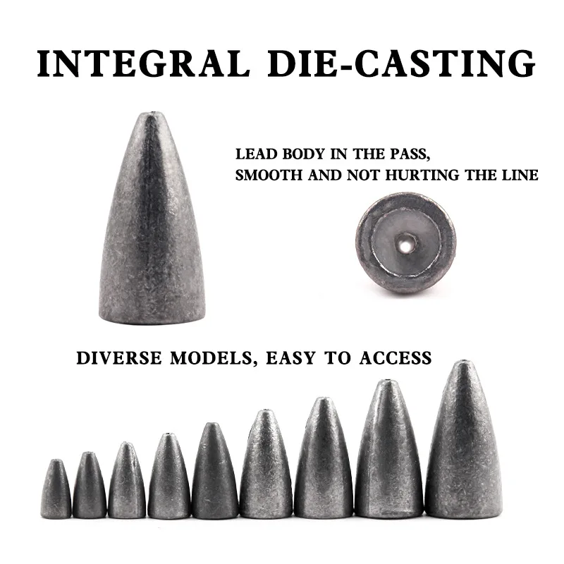 5 шт. пуля свинцовое грузило море Рыбная ловля наживка боеголовки морского дна