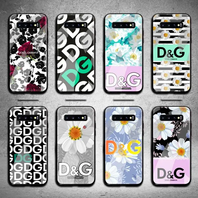 Роскошный брендовый чехол DG для телефона закаленное стекло Samsung S20 Plus S7 S8 S9 S10 Note 8 9