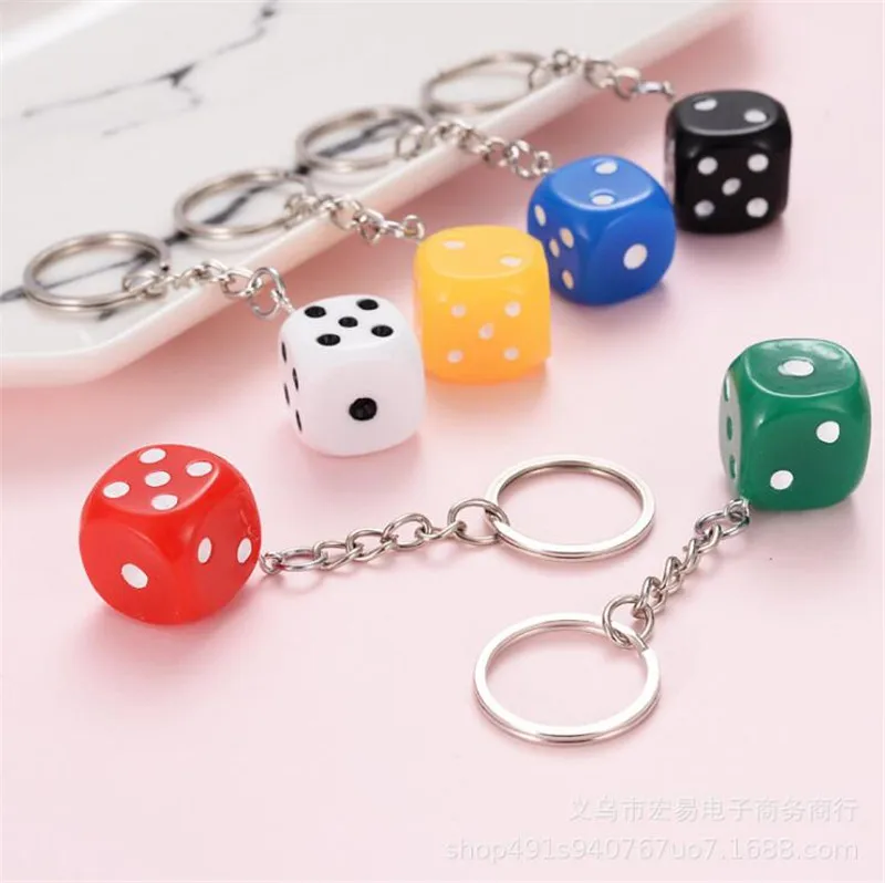 Wholesale Solid Color Dice Medium Keychain Bag Pendant Creative Small Gift | Key Chains