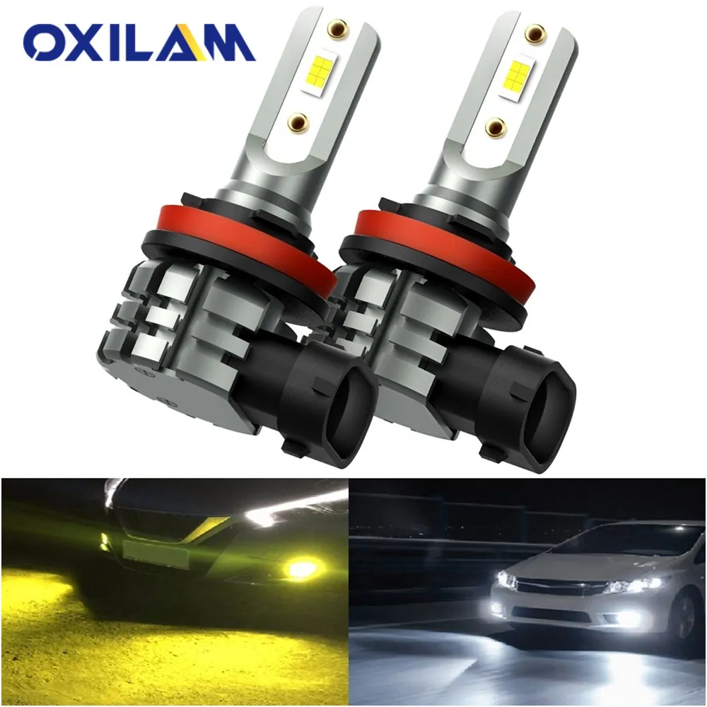 

Oxilam 2X H8 H11 H16 JP LED Bulbs CSP LED Fog Light Bulb 6000k White 3000k Golden Yellow 12V 24V DRL Car Daytime Running Lamp