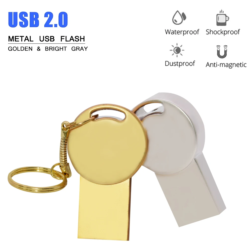 

Флеш-накопитель USB 128, металлический, водонепроницаемый, 2,0/64/32/16/8/4 ГБ
