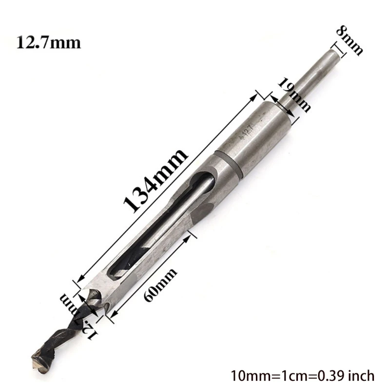 

Square Hole Mortise Chisel Drill Bit Tools 6.4 mm/8mm/9.5mm/12.7mm/14mm/16mm Round Strong Square Hole Drill Bit