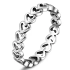 Leuxry натуральная 925 стерлингового серебра наращиваемых кольцо в форме сердца к сердцу палец вогнутые кольца для женщин украшения на свадьбу, годовщину