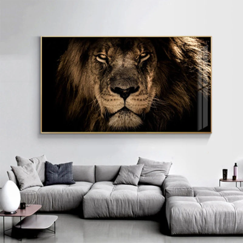 

Modern animal black and white lion living room bedroom decoration painting wall pictures for living room canvas painting