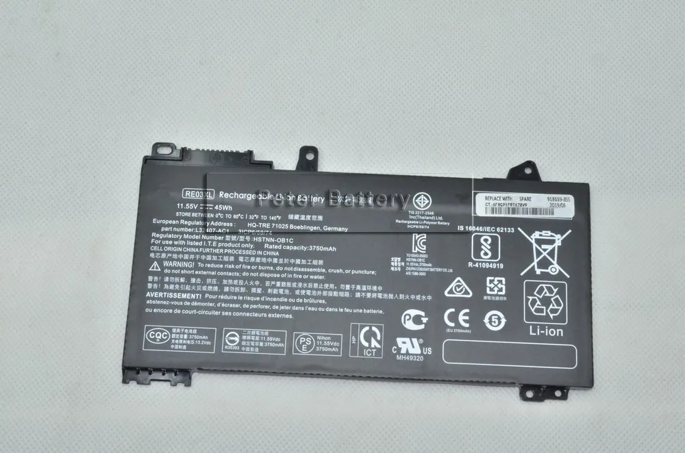 Оригинальный аккумулятор JIGU RE03XL для ноутбука HP 66 Pro 13 G2 ProBook 445G6 455G6 zhan66