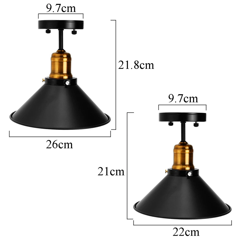 

AC220V E27 Vintage Industrial Chandeliers Hanging Pendant Light Shade Fixture Round Retro Lamp Cover for Edison Bulb