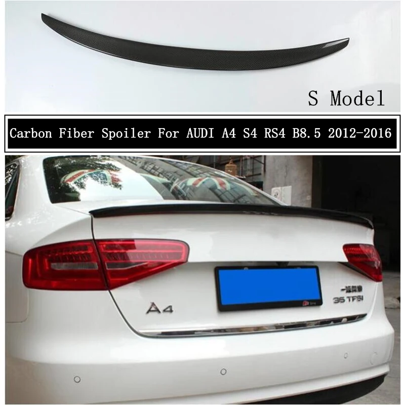

Carbon Fiber Spoiler For AUDI A4 S4 RS4 B8.5 2012 2013 2014 2015 2016 Wing Lip Spoilers High Quality Car Accessories