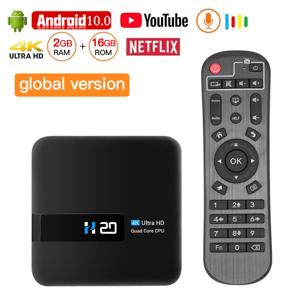 Smart TV Box Android 10 4K WiFi 2 Гб 16 Поддержка IPTV Franch/Spain/Israel/italia/europa/poland Netflix медиаплеер
