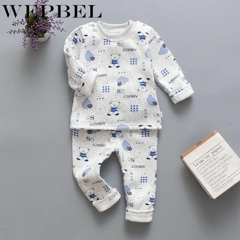 WEPBEL/зимнее детское термобелье хлопковый Детский Теплый костюм одежда для