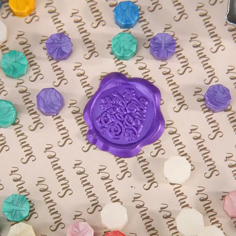 Sealing Wax Pills Grain 100Pcs Retro Octagon Granules Stamping Envelopes Customs Fire Painting for Valentine Presents | Дом и сад