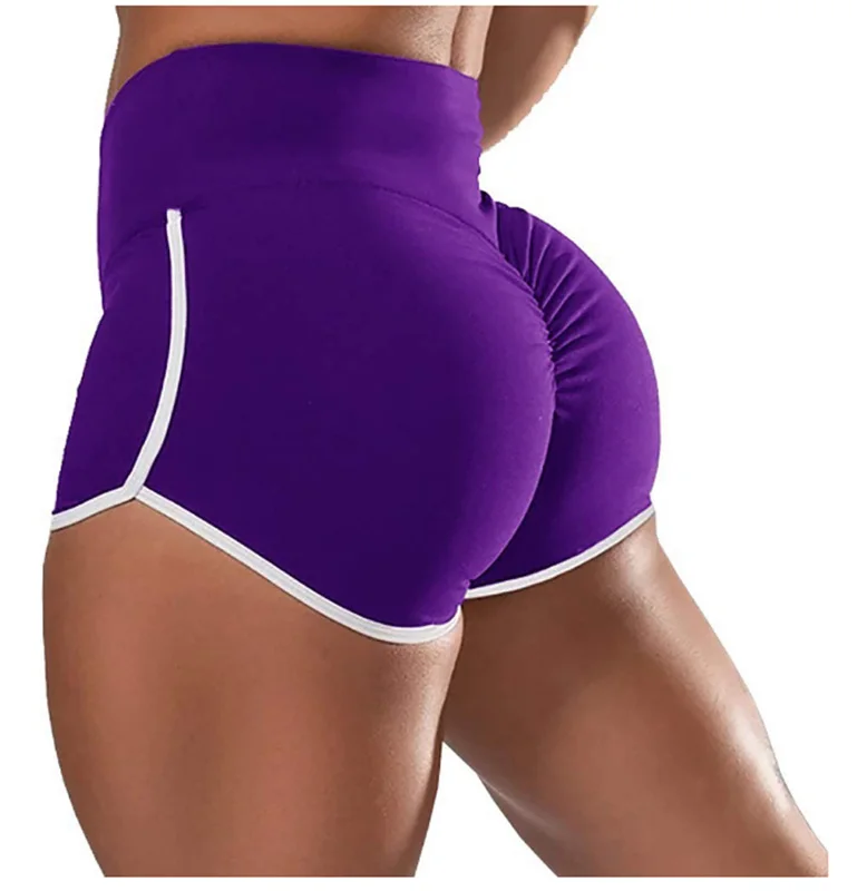 Femmes Shorts de Sport de Course D'été de Course Sexy Taille Haute Ascenseur Hanches Abdomen Pantalon Court Fitness Jogging Vêtements XXXL Grande Taille