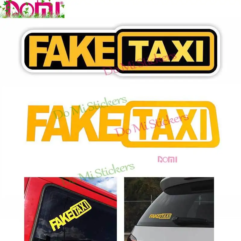 

FAKE TAXI Car Sticker Self Adhesive Emblem Badge for Motocross Racing Laptop Helmet Trunk Wall Vinyl Decal Waterproof PVC