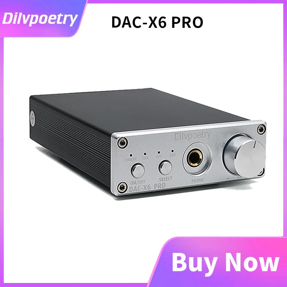 Dilvpoetry DAC X6 pro стерео аудио 2 канала усилитель и для наушников/24 бит/192 кГц