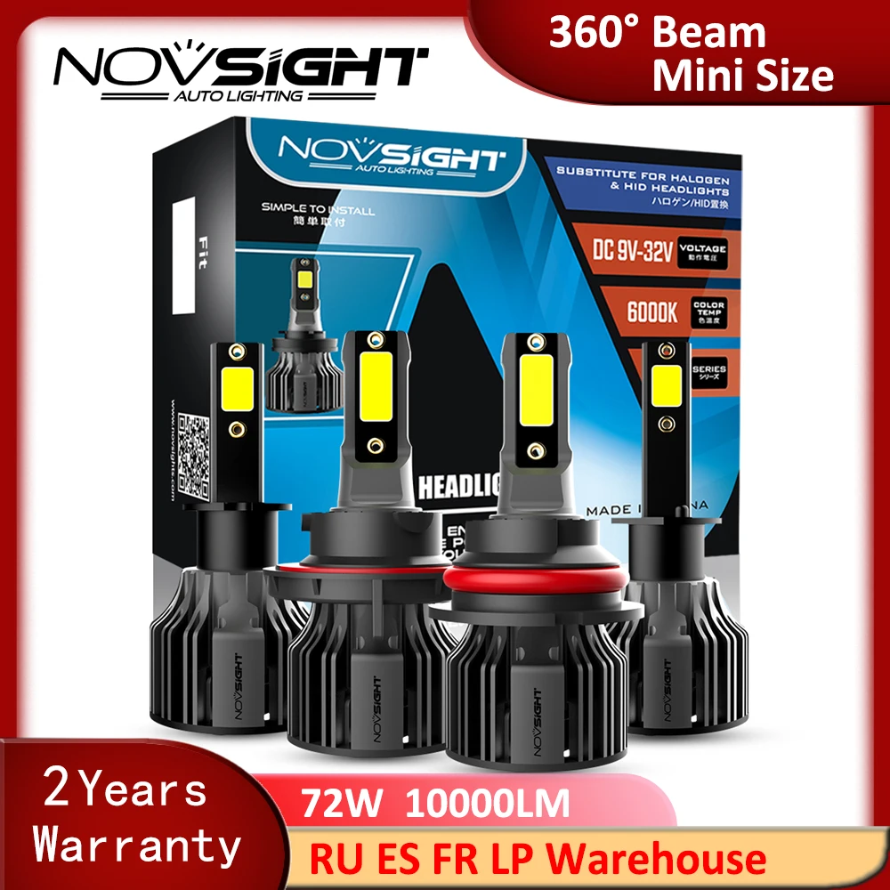 NOVSIGHT H7 H4 H11 H1 H3 H8 H9 H13 9005 9006 9007 светодиодный светильник для головы автомобиля
