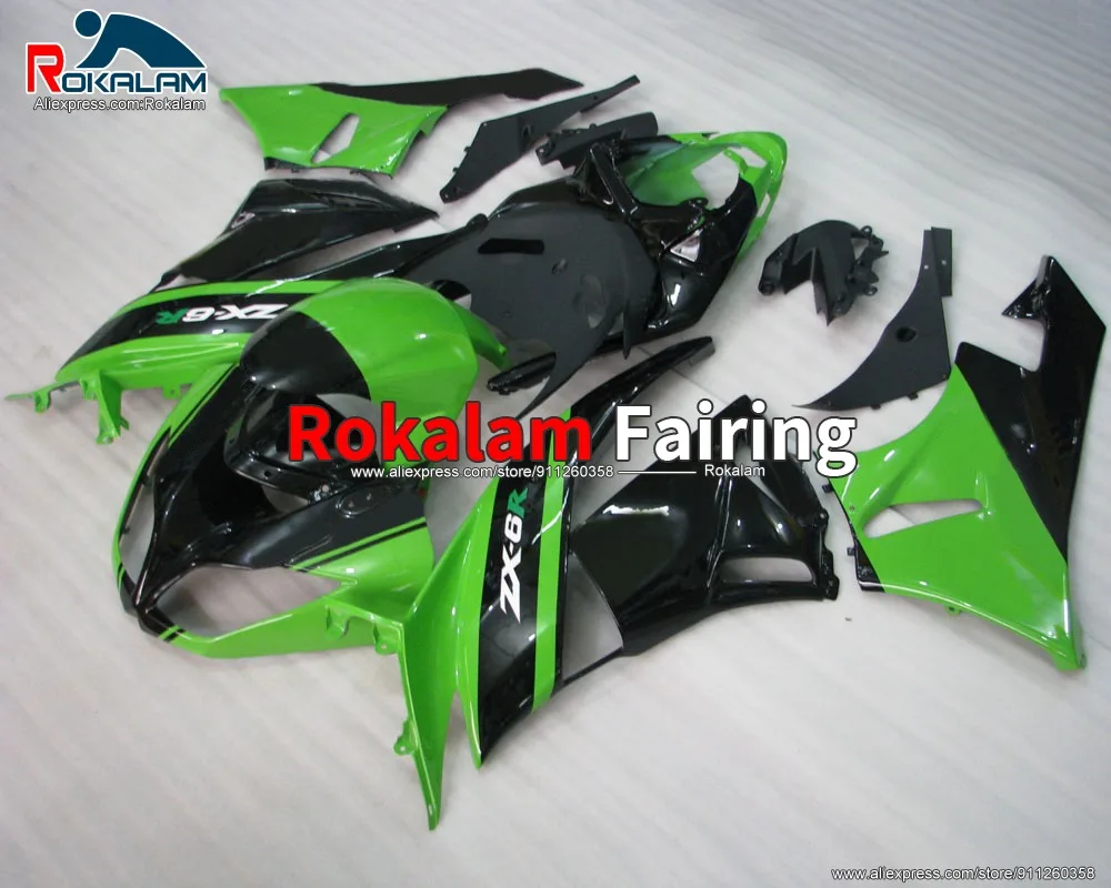 

Обтекатели Bodyworks для Kawasaki Ninja636 ZX6R 2009 2010 2011 ZX-6R 09 10 11 12, черные, зеленые, автомобильные велосипедные Обтекатели (литьё под давлением)