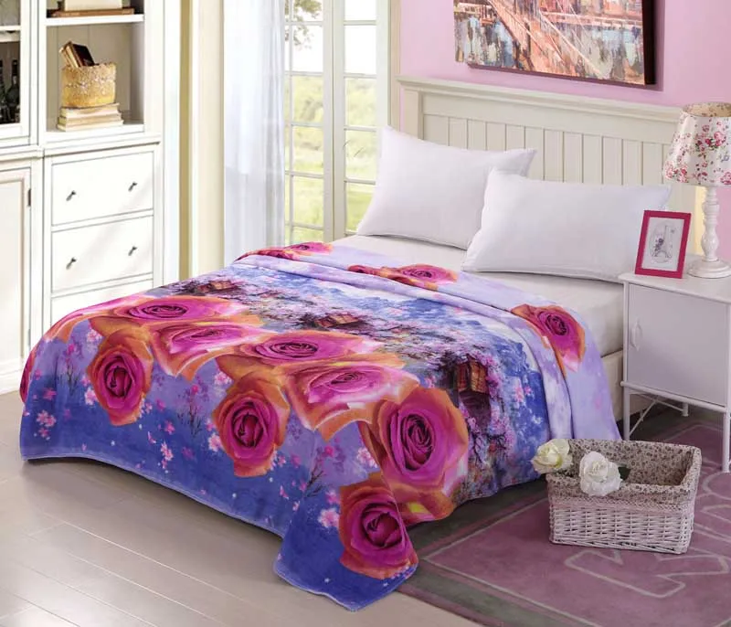 Коралловое Флисовое одеяло на кровать красивое цветное для взрослых теплое