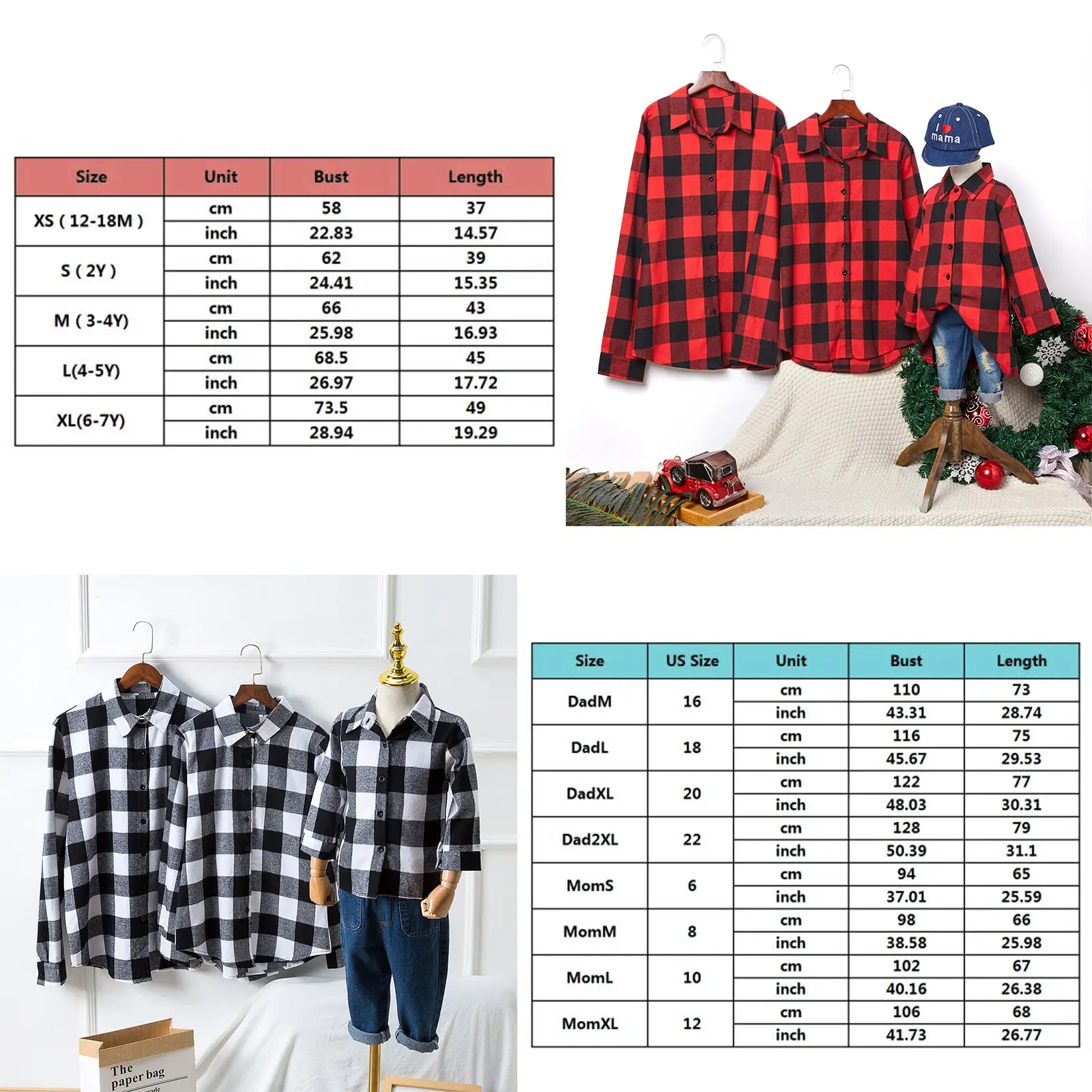 

CYSINCOS 2021 New Family Matching Clothes Kids Baby shirt Parent-child Wear Lapel Plaid Print Long-sleeved Plaid Shirt