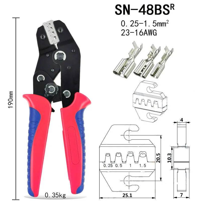 

SN-48BS press wire clamp spring terminal 800 set auto and motorcycle plug-Line pressing pliers