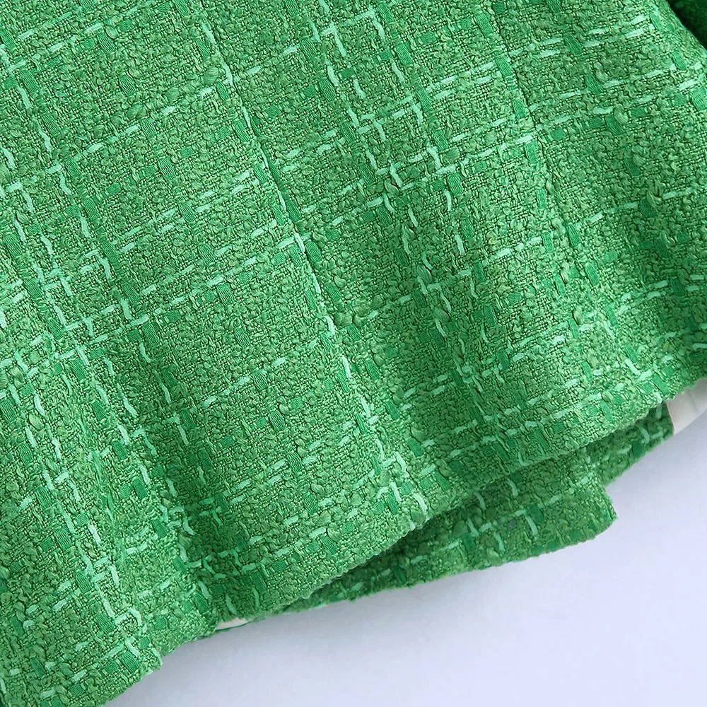 

2021 spring and autumn jacket pure color women's new lapel double-breasted checkered casual long-sleeved suit jacket blazer