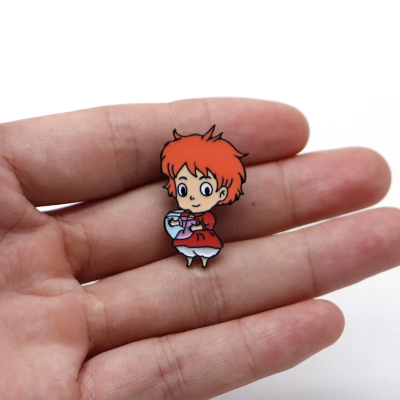 30 шт./лот Ponyo на скале эмалевые булавки для детей Miyazaki Hayao аниме броши лацкан