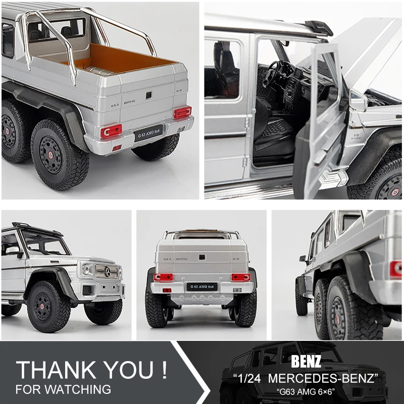 Модель автомобиля Welly 1:24 Mercedes G63 AMG 6X6 сплав Литые и игрушечные транспортные