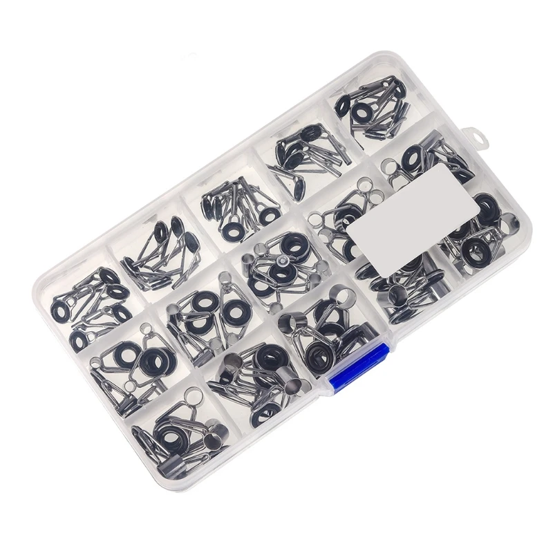 

15 Sizes Fishing Rod Guide Tip Top Ring Circle Pole Repair Kit Fishing Accessory