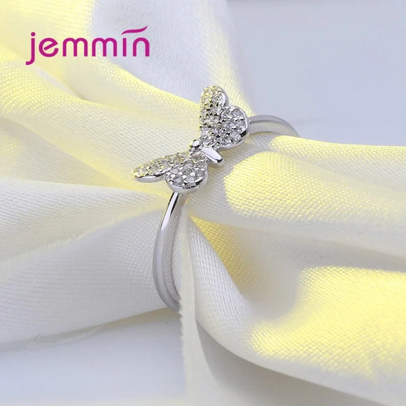 

Hot Sale 925 Sterling Silver Butterfly Finger Rings For Women Girlfriend Promise Ring Anel Jewelry Party Gift