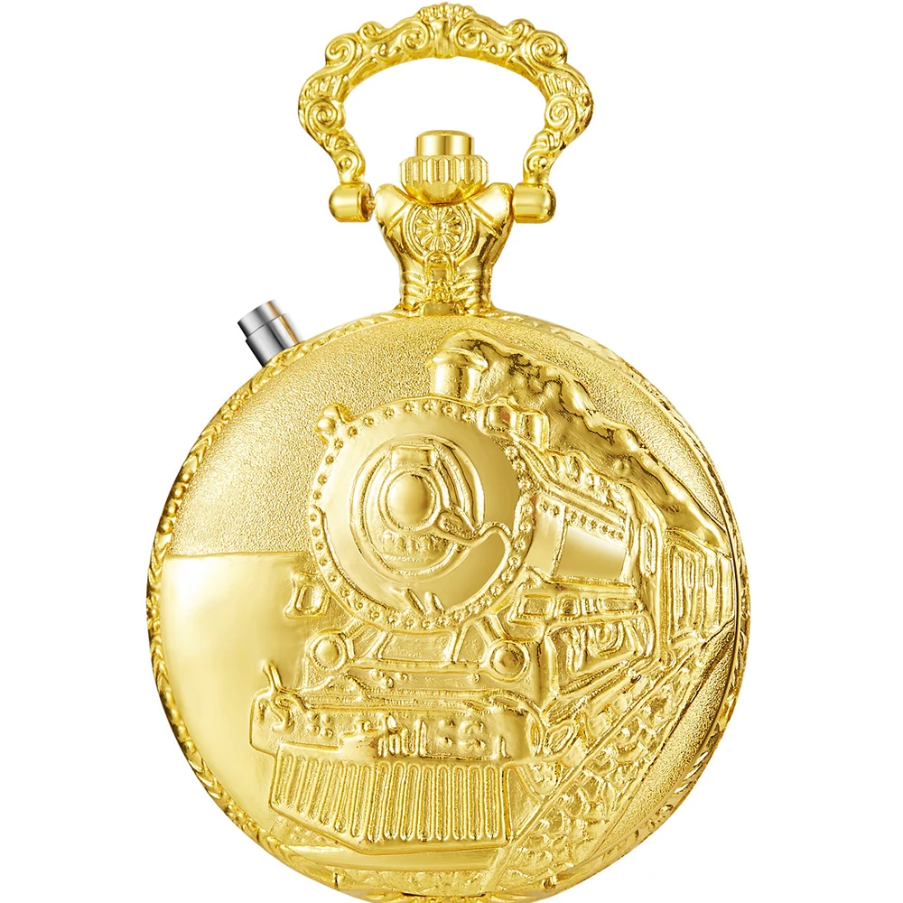 Золотые кварцевые карманные часы креативные светящиеся модное ожерелье