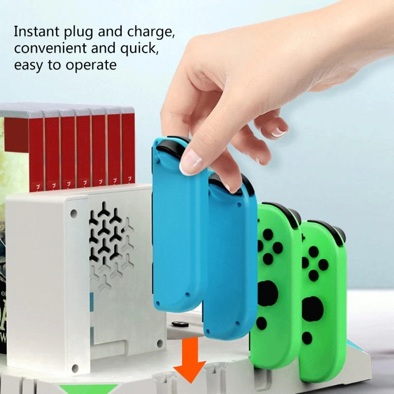

4+2 Controller Charger Console Cooling Station for N-Switch Joy-con & Pro with Cooling-Down Dock Video Games Accessories