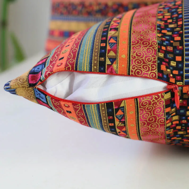 

Large Cushion Cover Geometry Fashion Pillow case Home Decoration For Sofa Bed Bohemia Ethnic Cotton Pillowcase