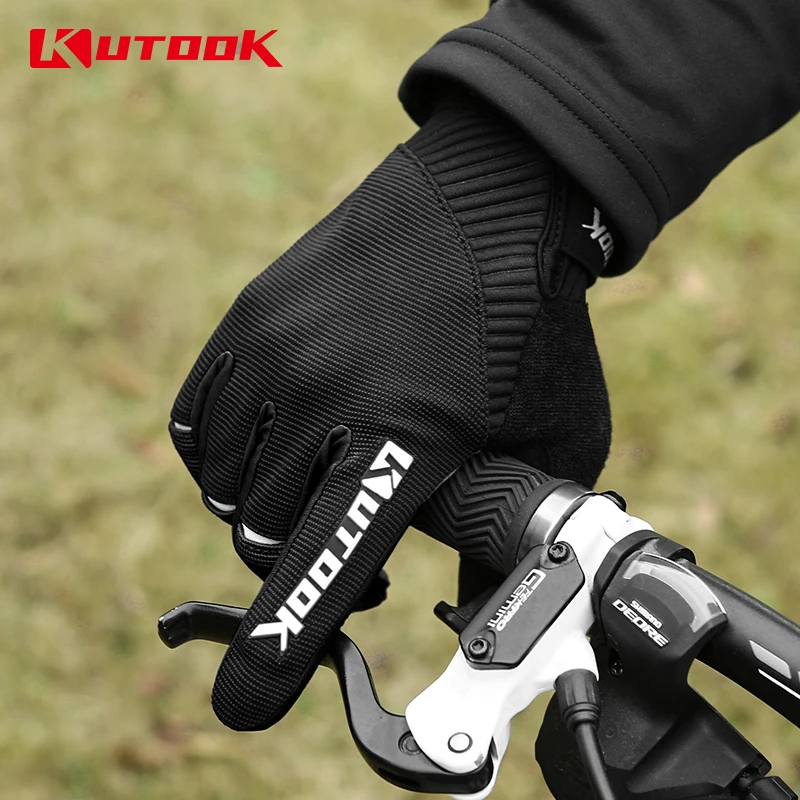Kutook утолщение ладонная вставка Велоспорт перчатки для сенсорного экрана с