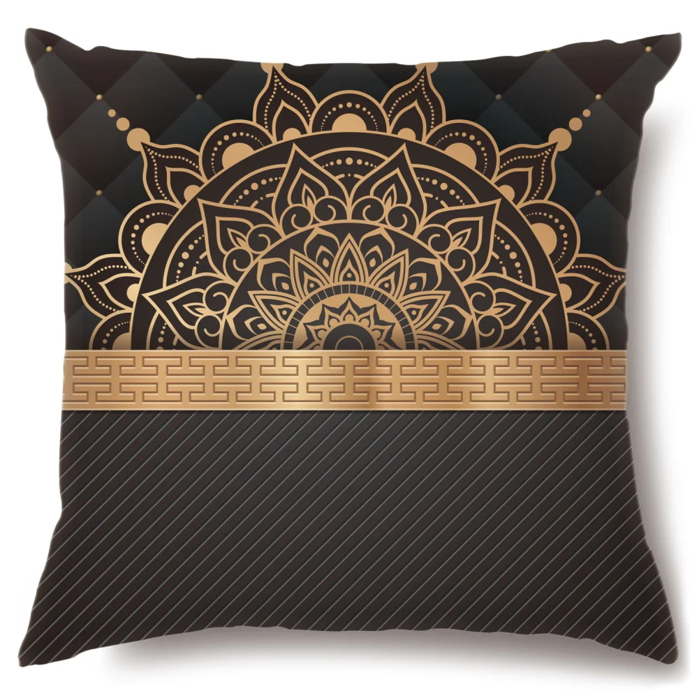 

Artinlive New Black Geometrical Hemp Pillowcase Plain Sofa Cushion Cover Cotton Linen Simple Pillowcases Fashion Decorate