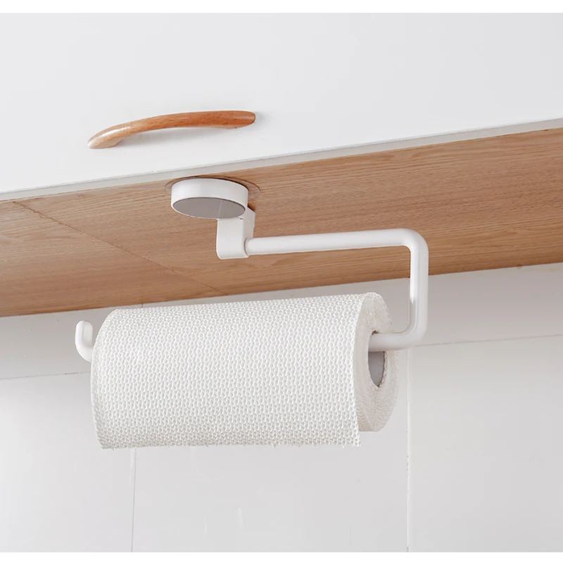 

Kitchen Accessories Storage Holder Vacuum Sucker Paper Towel Rack Adhesive Bathroom Towel Shelf Wall Hanging Roll Paper Rack