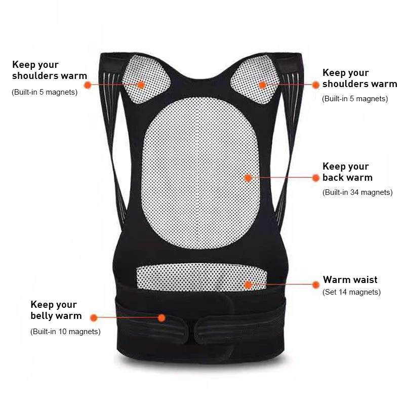 

Newest Tourmaline Self-heating Brace Support Belt Back Posture Corrector Spine Back Shoulder Lumbar Posture Correction Hot Sale