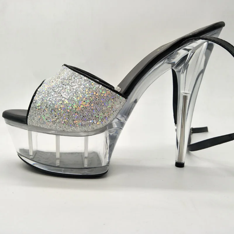 Новинка Сандалии для банкета на каблуке 15 см Босоножки очень высоком с вырезами