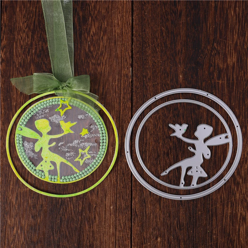 DiyArts эльфы умирает ангел круг металлический Трафаретный вырубной Штамп Новый 2020