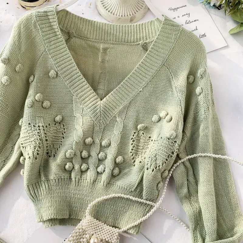 Свитер женский осенне-зимний однотонный с длинным рукавом | Женская одежда