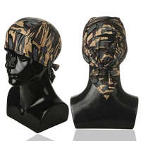 camouflage cotton pirate hats hip hop durag long tail bicycle mens military cap