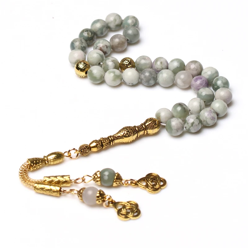

Natural auspicious jade handmade beaded muslim tesbih rosary