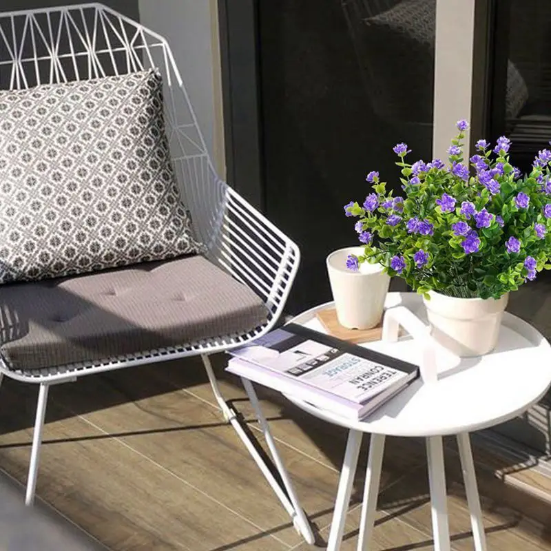 4 шт. искусственные растения кустарники эвкалипта с фиолетовым цветком