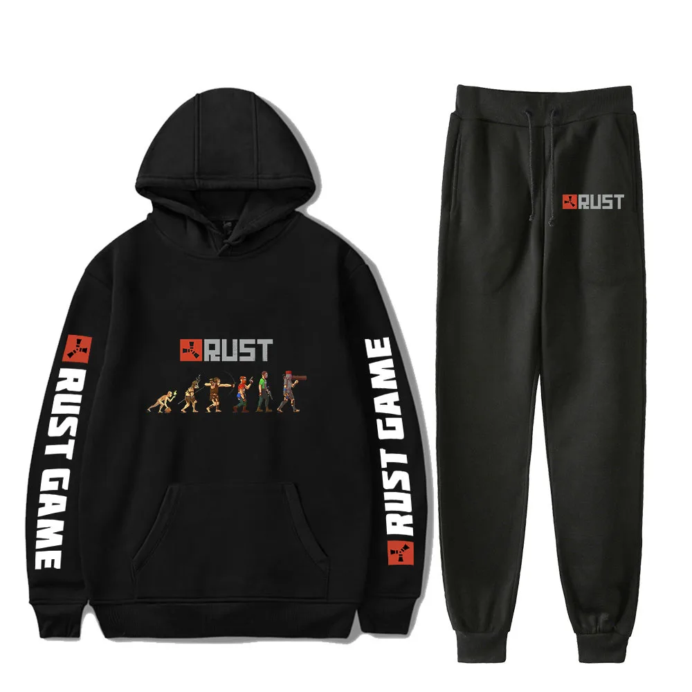 

Harajuku Printed Jogger Sweatshirt Sets 2021 New Rust game Sports Hoodies Sweatshirts+pants Sets Winter Piece Full