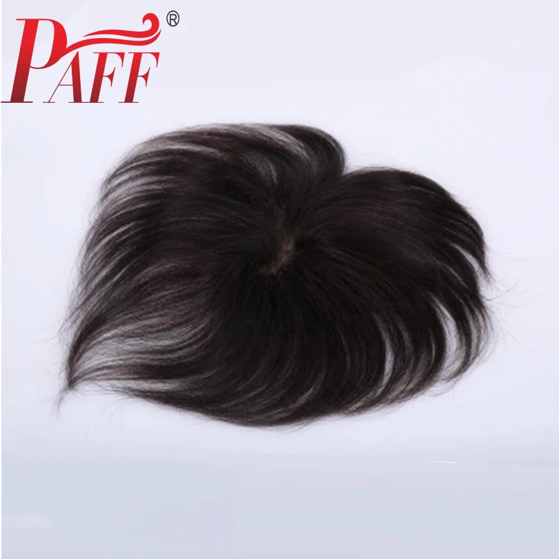 PAFF Human Hair Toupee For Men with Silk Base Head spin Lace With NPU Replacement System Cover white Natural Straight |