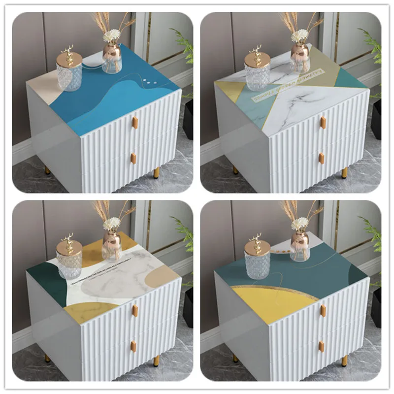 

Leather Cushion Bedside Table Cloth Waterproof Wash FreeTable Mat Dust Cover TV Cabinet Tablecloth Decoration Anti Scald