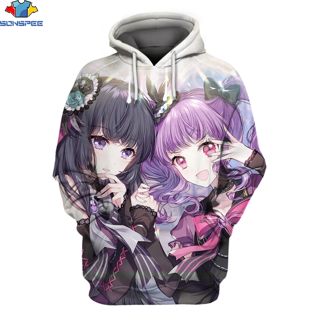 

SONSPEE Men Women Hoodie Anime Bang Dream 3D Printed Sweatshirt Sexy Loli Girl Kawaii Harajuku Streetshirt Fashion Clothing Top