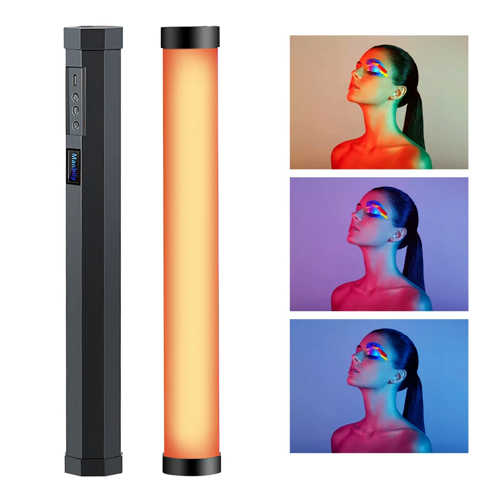 SPASH светодиодный ручной палка для фотографирования RGB светильник с регулируемой